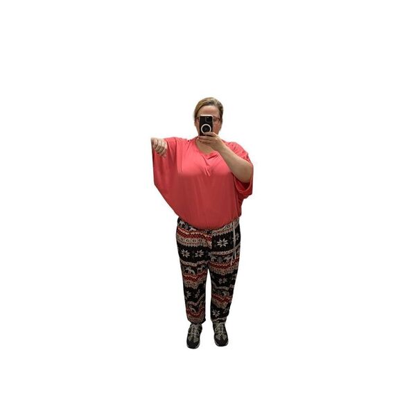 Chico’s Top with flutter sleeves Size 3 X pink/orange color - Picture 4 of 7